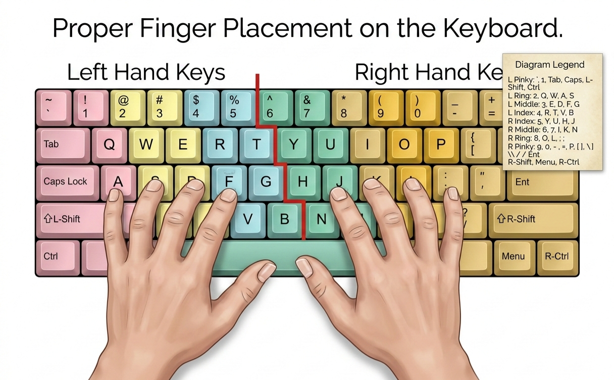 Proper Finger Placement on the Keyboard